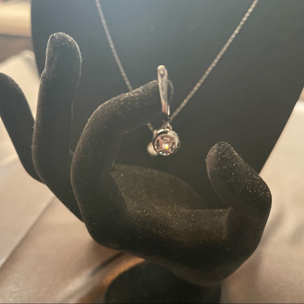 Sterling Silver with Black Rhodium plated necklace and drop earrings set.